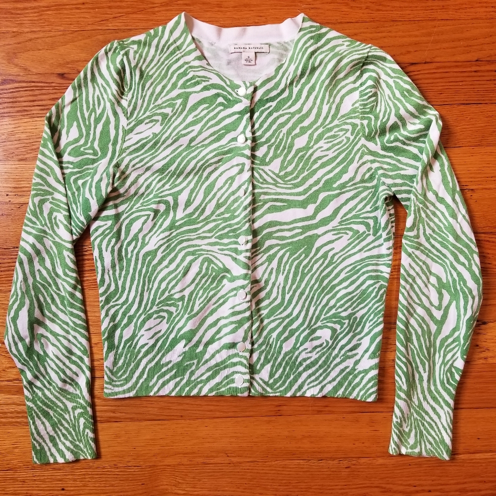 Banana Republic Zebra Stripe Cardigan- Size Small